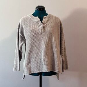 HOLIDAY SALE 50% OFF! // Free People Ecru Sweater with Button Detail